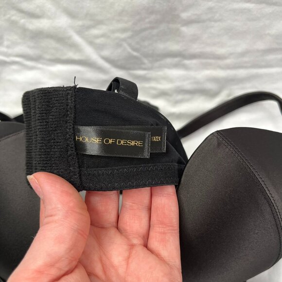 House Of Desire Womens 1X/2X Black Bra and Bikini Lingerie Set - Picture 5 of 8